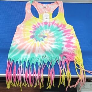(NEW) Tie-Dye Fringe Tank Top